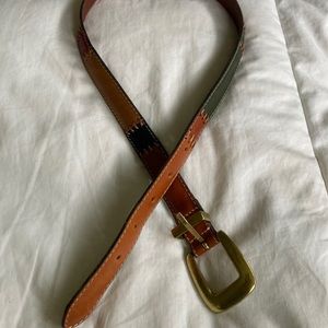 Vtg Fossil Leather Multi Color Belt Sz M